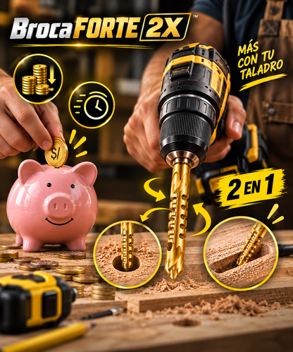 🔩 BrocaForte 2X™ ⚡ PERFORA + CORTA 🛠️ 6 medidas • 2 funciones ⏱️ Sin cambiar de herramienta.